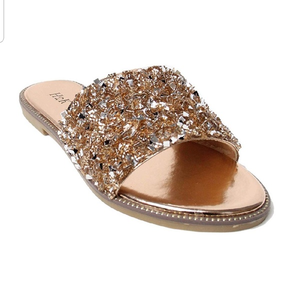 rose gold bling sandals